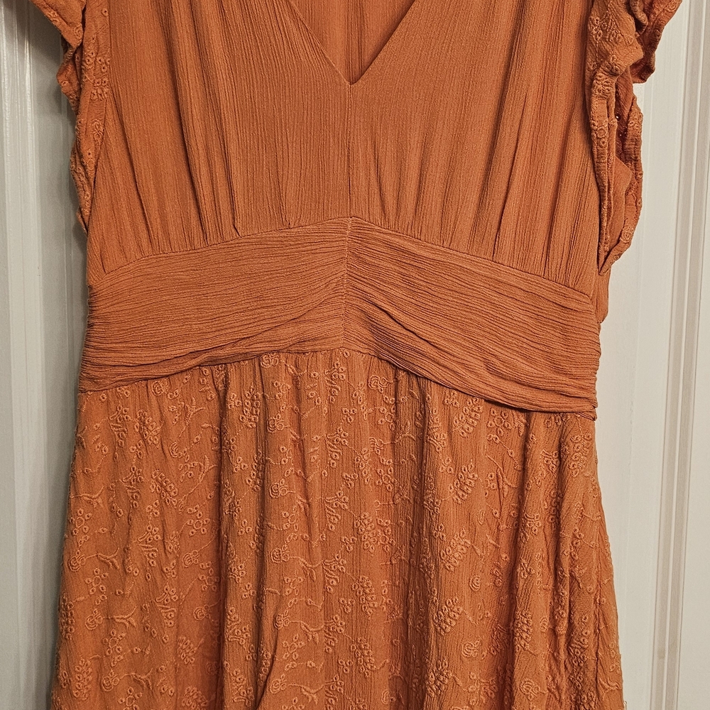 Jessica Simpson Orange Midi Dress